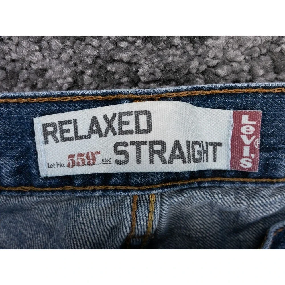 Levis 559 Jeans Mens 36x32 Actual 35x30 Blue Relaxed Straight 100% Cotton Denim